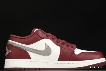 White 1 Jordan Bordeaux Low 1001